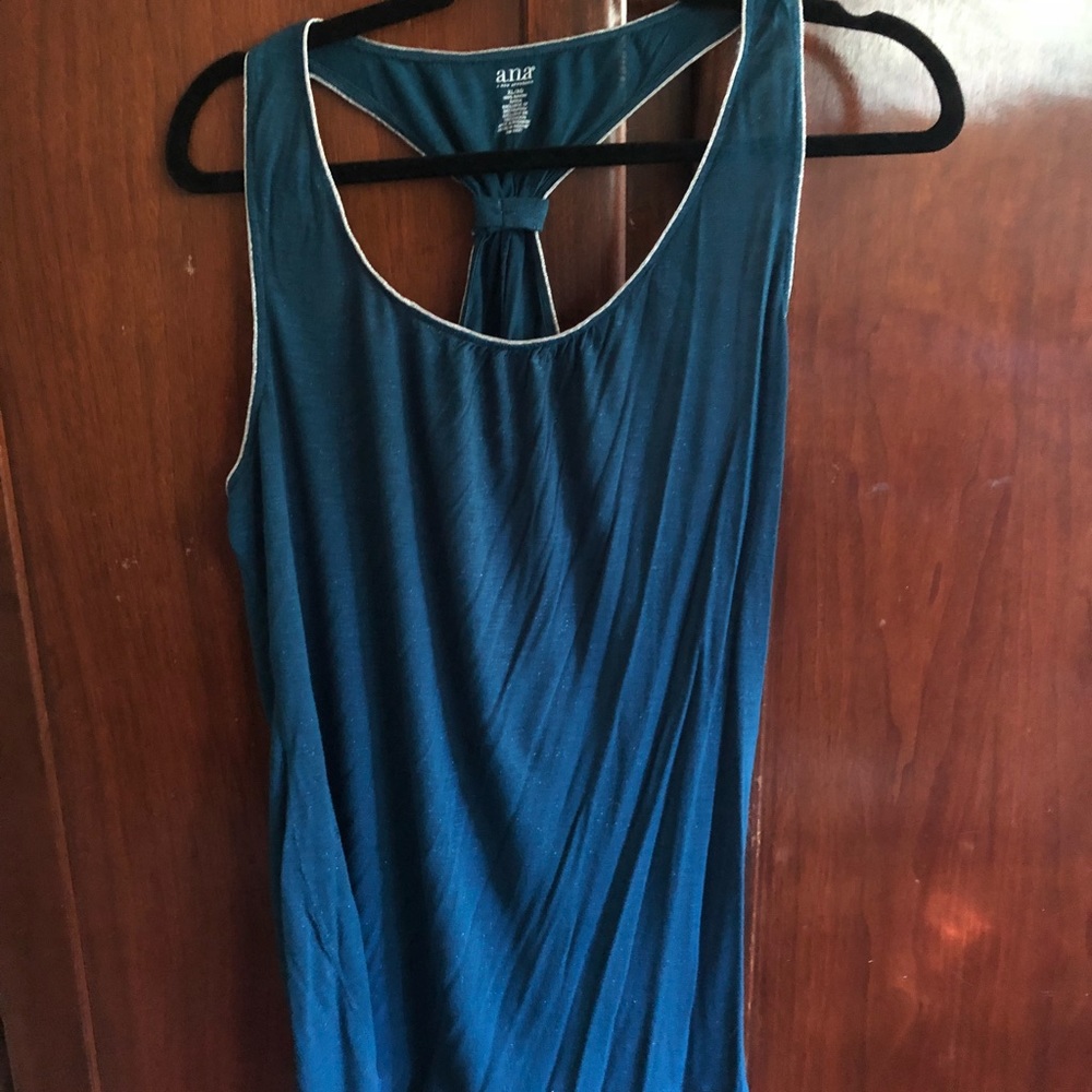 A.N.A. Turquoise Metallic Racerback Tank Sz XL